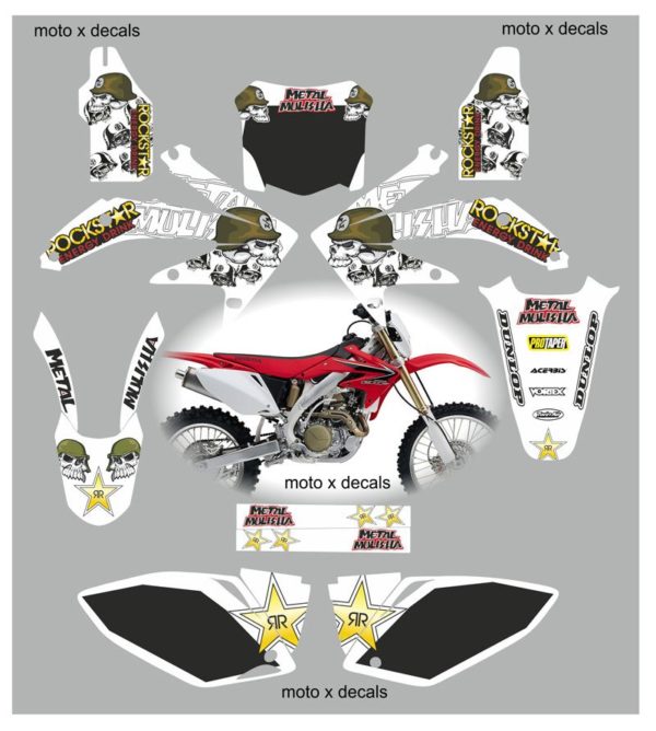 Honda CRF450 2008 Metal Mulisha White Decals MW14