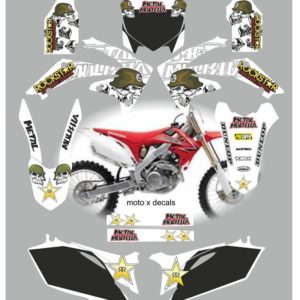 Honda CRF450 2009-2012 Metal Mulisha White Decals Graphics Stickers MW8