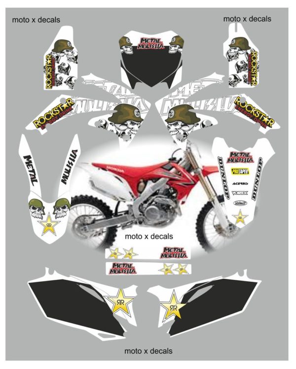 Honda CRF450 2009-2012 Metal Mulisha White Decals Graphics Stickers MW8