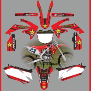 Honda CRF450 2009-2012 Rockstar Red Decals Graphics Moto X RR14