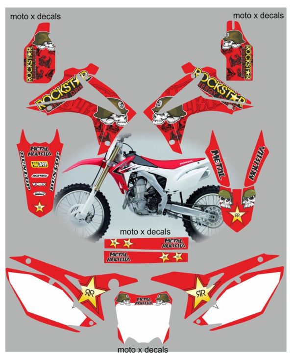 Honda CRF450 2013 Metal Mulisha Red Decals MR15