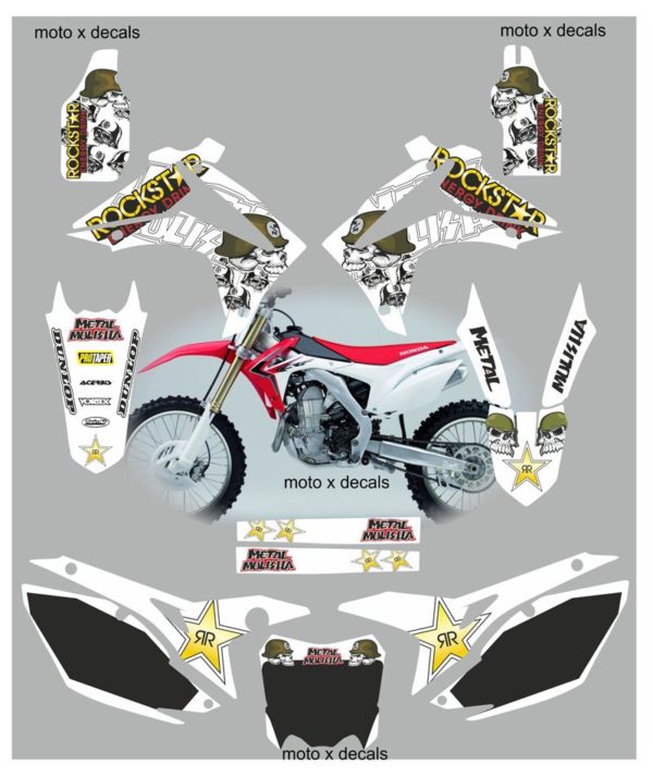 Honda CRF450 2013 Metal Mulisha White Decals MW15