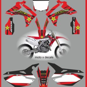 Honda CRF450 2013 Rockstar Red Decals Graphics Moto X RR15