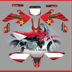 Honda CRF50 2004-2013 Rockstar Red Decals Graphics Moto-X RR-4