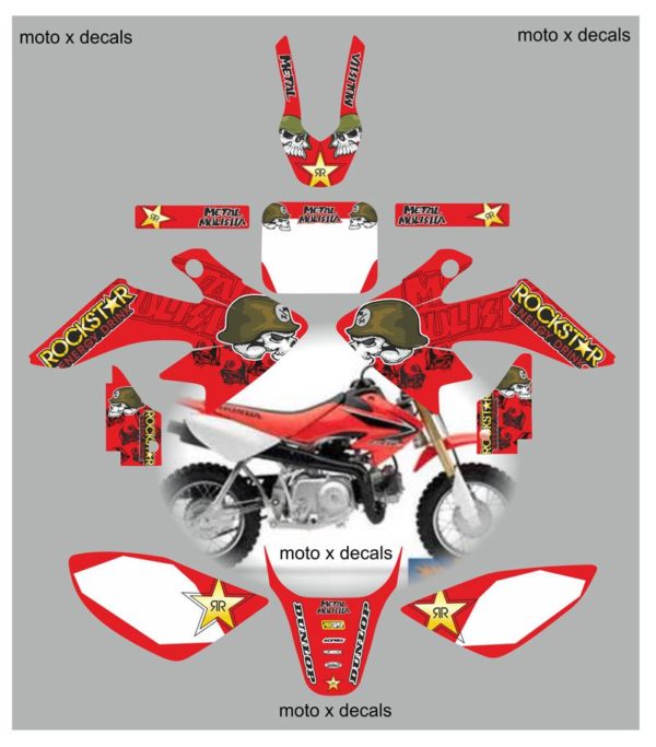 Honda CRF50 2004-2013 Metal Mulisha Red Decals Graphics Stickers MR4