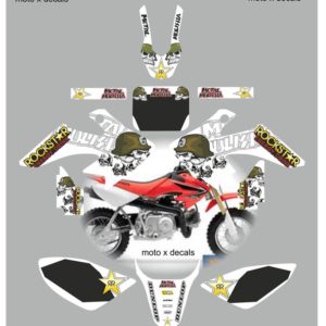 Honda CRF50 2004-2013 Metal Mulisha White Decals MW4