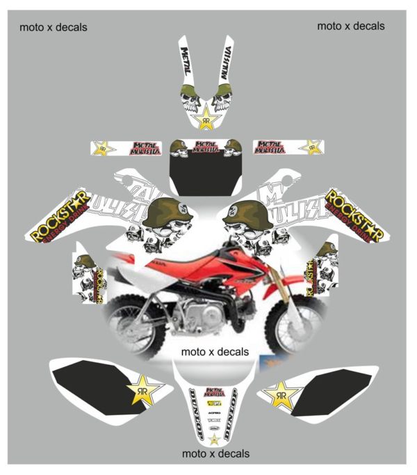 Honda CRF50 2004-2013 Metal Mulisha White Decals MW4