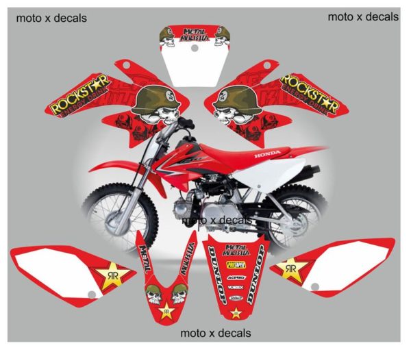 Honda CRF70 2007 2012 Metal Mulisha Red Decals MR-5