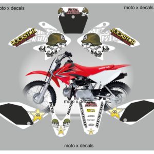 Honda CRF70 2007-2012 Metal Mulisha White Decals Graphics Stickers MW5