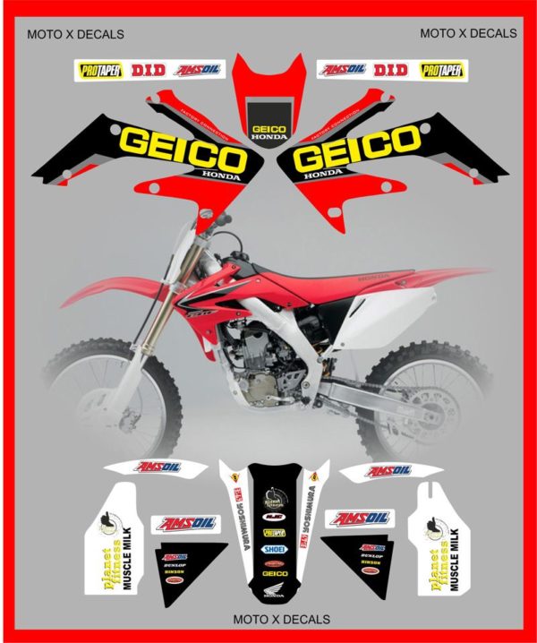 Honda Geico CRF250 CRF250 2004-2009 Decals Graphics