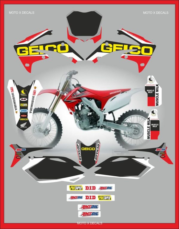 Honda Geico CRF250R CRF250 09-13 CRF450R CRF450 09-12 Moto-X Decals