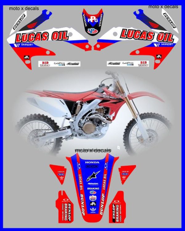 Honda Lucas Oil Graphics CRF450 CRF450 2005-2008 MotoX Decal Set