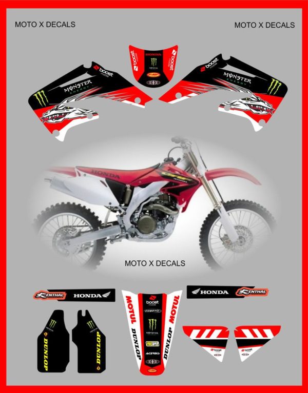 Honda Team 5th Dragon CRF450r CRF450 02-03-04 MotoX Decals Graphics Stickers