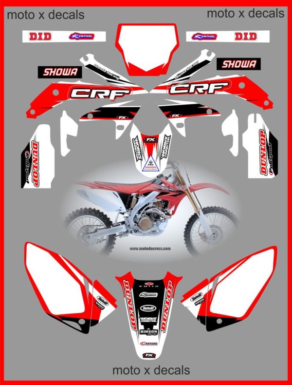 Honda Team CRF450R CRF450 2005-2006-2007 Graphics Decals Stickers MotoX