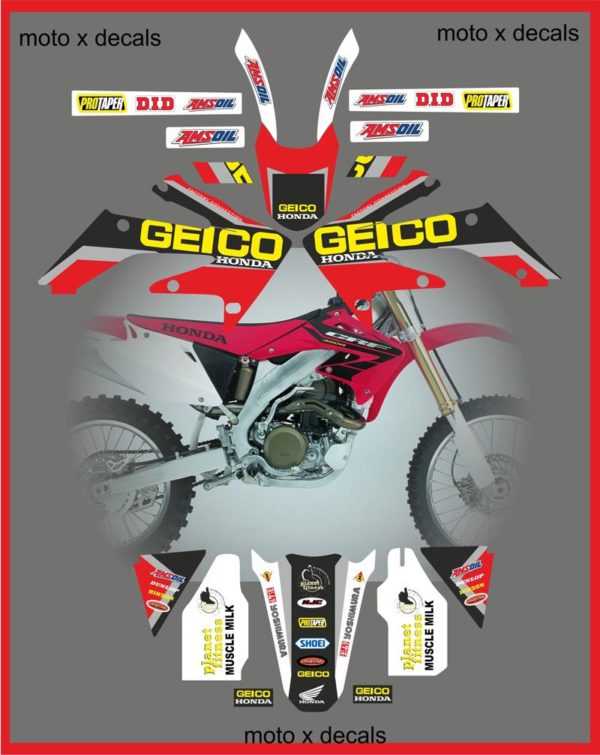 Honda Team Factory Connection Geico Graphics CRF250x 2004-2011