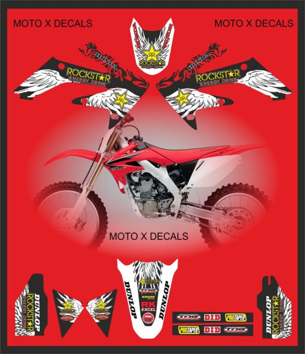 Honda Team Rockstar CRF250r CRF250 2004-2009 CRF250x Decals