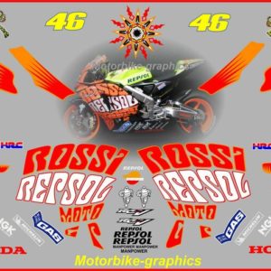 Honda Repsol Valencia Rossi Race Decal Kit 2003