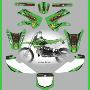 Kawasaki KLX110 Rockstar Green Decals Graphics Moto-X Decals rg1