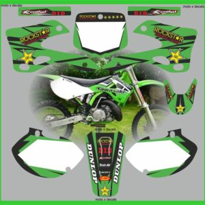 Kawasaki KX125-250 1999-2002 Rockstar Green MotoX Decals Graphics Stickers rg4