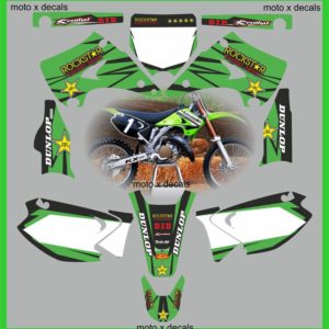 Kawasaki KX125-250 2003-2013 Rockstar Green MotoX Decals Graphics Stickers rg5