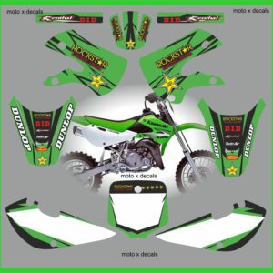 Kawasaki KX65 2007-2013 Rockstar Green Decals Graphics Moto-X Decals rg2