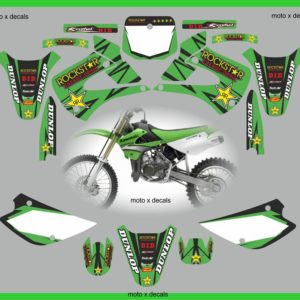 Kawasaki KX85 2001-2013 Rockstar Green Decals Graphics Moto-X Decals rg3