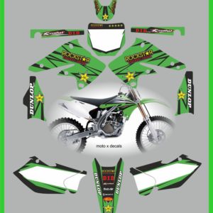 Kawasaki KXF250 2004-2005 Rockstar Green MotoX Decals Graphics Stickers rg6