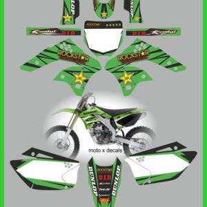 Kawasaki kxf250 2006-2008 Rockstar Green Moto-X Decals Graphics Stickers rg7