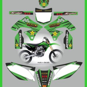 Kawasaki KXF250 2009-2012 Rockstar Green Moto-X Decals Graphics Stickers rg8