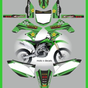 Kawasaki KXF450 2009-2011 Rockstar Green Moto X Decals Graphics Stickers rg11