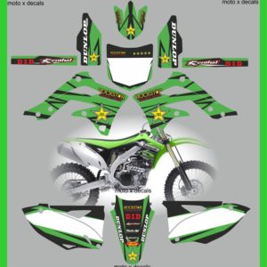 Kawasaki KXF450 2012 Rockstar Green Moto-X Decals Graphics Stickers rg12