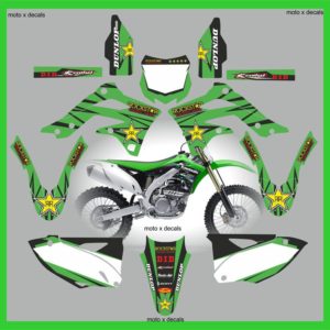 Kawasaki KXF450 2013 Rockstar Green Moto-X Decals Graphics Stickers rg13