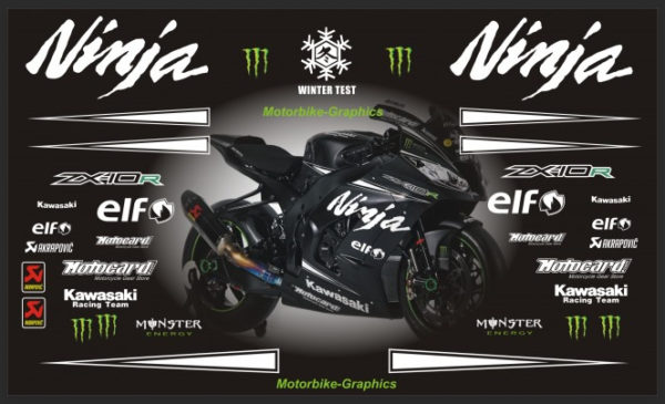 Kawasaki Winter Test Bike Decal Kit 2016