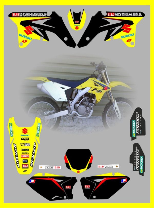 Suzuki Factory Team Graphics RMZ250 07-08-2009 Decals Stickers