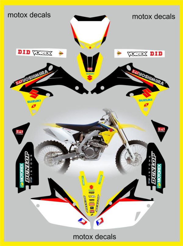 Suzuki Graphics Backgrounds RMZ450 2008-2013 Moto-X Decals Stickers