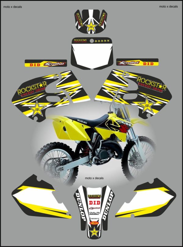 Suzuki RM125-250 1999-2000 Rockstar Black Decals rb2