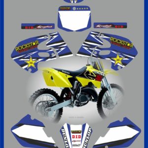 Suzuki RM125-250 1999-2000 Rockstar Blue Decals Stickers Graphics rc2