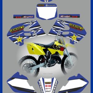Suzuki RM 125-250 Number Plate Background Graphics Decals – 2001-2008 RM/RMZ, MX Style