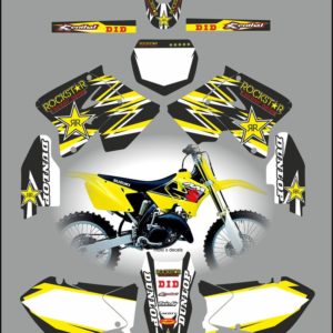 Suzuki RM125-250 2001-2012 Rockstar Black Decals Stickers Graphics rb3