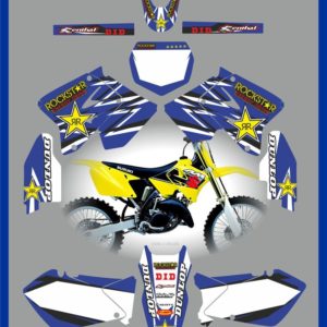 Suzuki RM125-250 2001-2012 Rockstar Blue Decals Stickers Graphics rc3