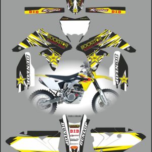 Suzuki RMX450 2010-2012 Rockstar Black Decals Stickers Graphics rb4