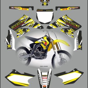 Suzuki RMZ250 2004-2006 Rockstar Black Decals Stickers Graphics rb8