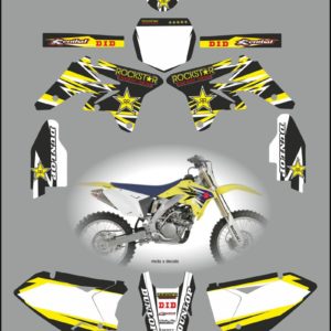 Suzuki RMZ250 2007-2009 Rockstar Black Decals Stickers Graphics rb9