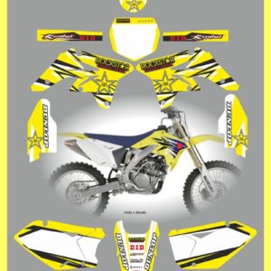 Suzuki RMZ250 2007-2009 Rockstar Yellow Decals Stickers Graphics ry9