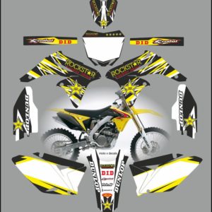 Suzuki RMZ250 2010-2013 Rockstar Black Decals Stickers Graphics rb10