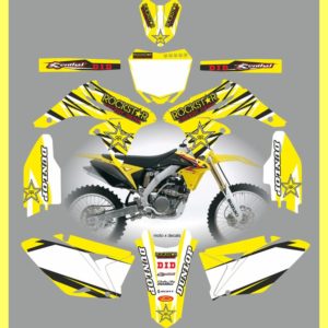 Suzuki RMZ250 2010-2013 Rockstar Yellow Decals Stickers Graphics ry10