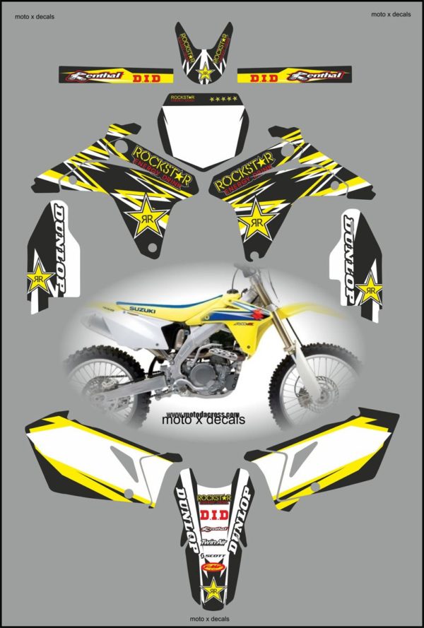 Suzuki RMZ450 2006 Rockstar Black Decals Stickers Graphics rb5