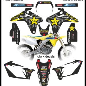 Suzuki RMZ450 2006 Rockstar Black Moto-X Decals Graphics rb6