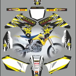 Suzuki RMZ450 2007 Rockstar Black Decals Stickers Graphics rb6