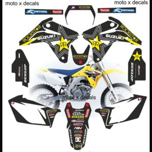 Suzuki RMZ450 2007 Rockstar Black Moto-X Decals Graphics rb7